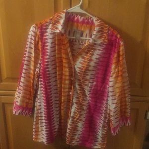 Chico’s, colorful woman’s blouse, size 2